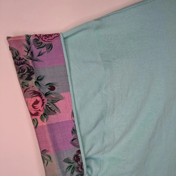 80s Lady Footlocker Crewneck Contrast Shirt Sleeve Cotton Top Size  Large - Picture 12 of 12